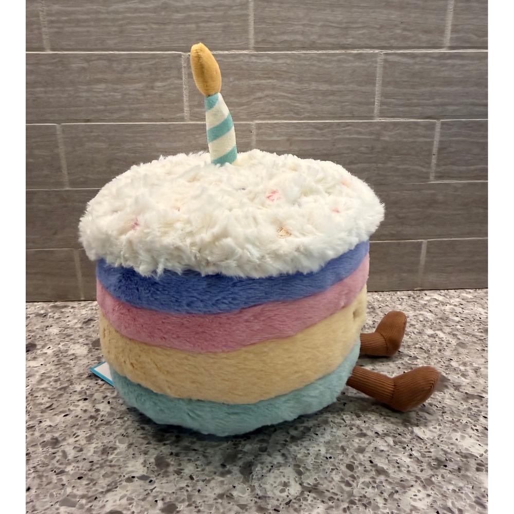 Darling Jellycat NWT M Amuseables Rainbow Birthday Cake Plush and Dust Bag OOS - Picture 7 of 9